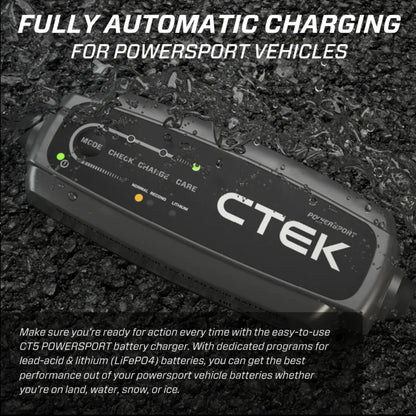 CTEK CT5 PowerSport Latest All Lead/MF/AGM/Gel/Lithium/LiFePO4 Battery Charger Maintainer 12V Charger CTEK 1 Year Warranty