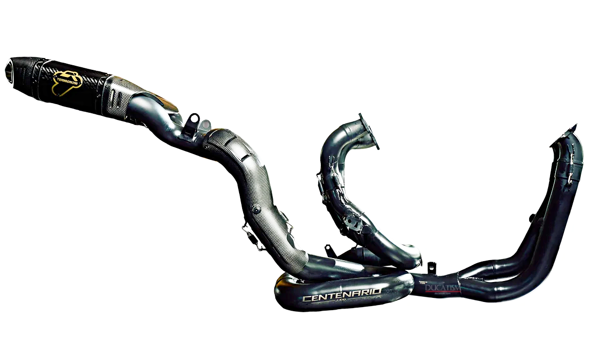 世界限定100 DUCATI 2025-2026 PanigaleV4 D23109400BCC CENTENARIO CARBON-STAINLESS STEEL BLACK RACING FULL EXHAUST Termignoni