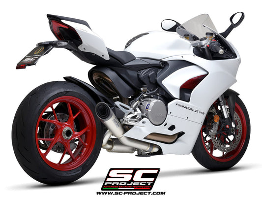 SC-PROJECT - S1 slip-on silencer &amp; 2-1 link pipe with dedicated catalyzer (silencing baffle included) PANIGALE V2 '20-23 