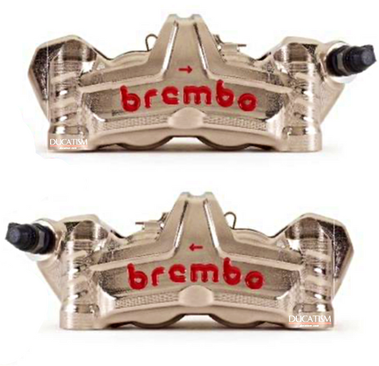 9/20 In stock in Italy brembo GP4-MS HP radial monoblock CNC caliper left and right set nickel coat 100mm pitch 220.D600.10 Brembo Racing DUCATI 220d60010