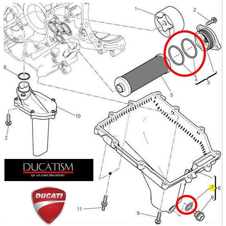 In stock DUCATI genuine Panigale 1299/1199/959/899 for oil filter 2 genuine O-rings + genuine drain washer set 88650561A + 85250541A Panigale