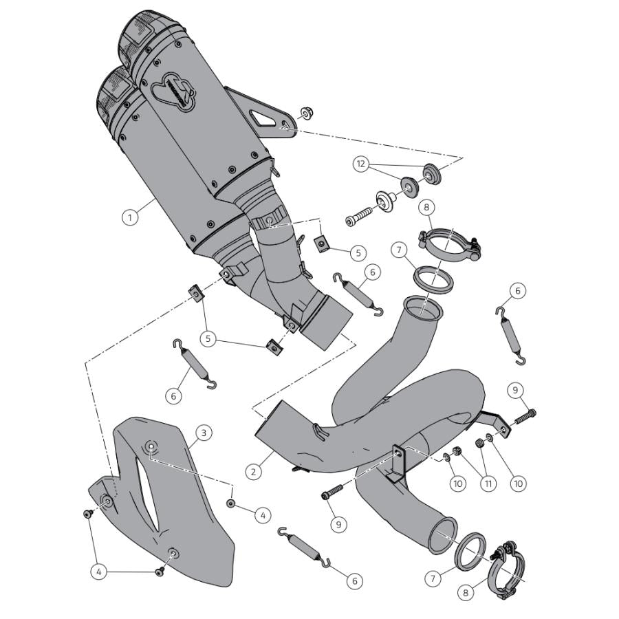 Termignoni DUCATI Monster 937 950 2021-2024 レーシングサイレンサー 