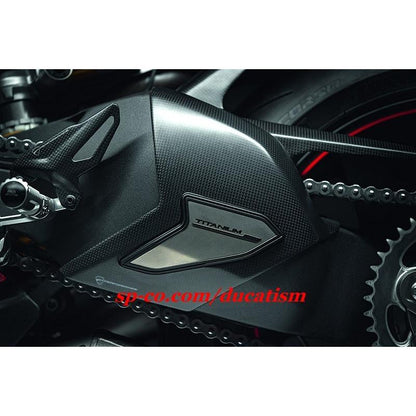 May Sale DUCATI Panigale V4 Swing Arm Carbon &amp; Titanium Protector Cover Ducati Panigale V4 DP Genuine Product 96989991C