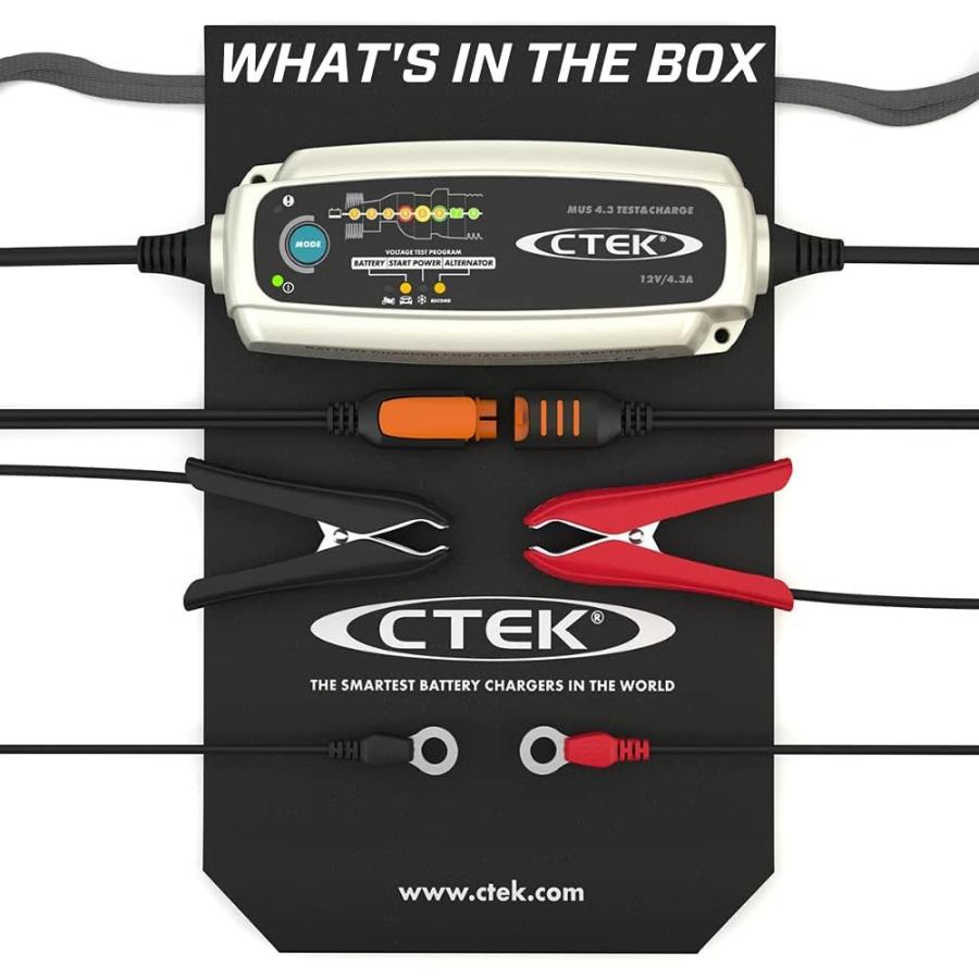 In stock CTEK MUS4.3 TEST&amp;CHARGE Sea Tech 12V Battery Charger Test &amp; Charge Battery Tester 1 Year Warranty
