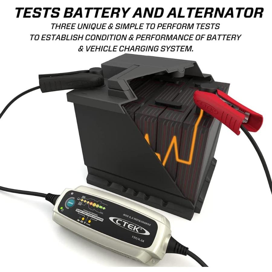 あすつく CTEK MUS4.3 TEST＆CHARGE シーテック 12V バッテリー充電器 テスト＆チャージ バッテリーテスター 1年保 –  DUCATISM