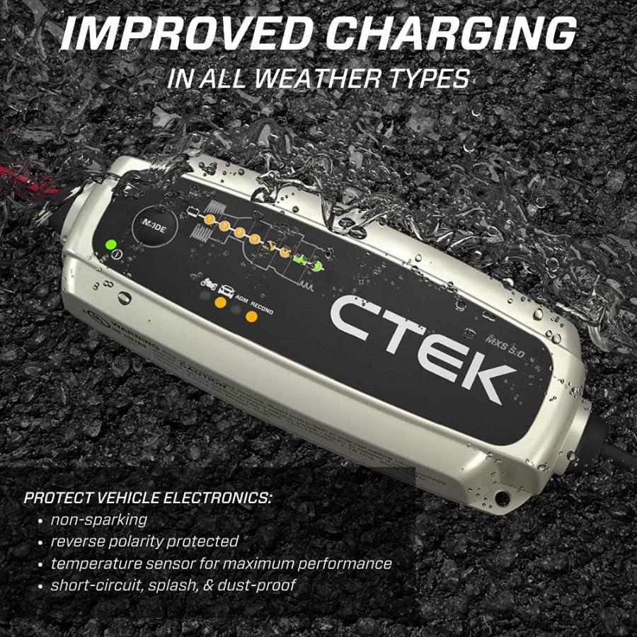 あすつく 1年国内保証 CTEK MXS5.0 充電器 2024年仕入 次世代12V バッテリーチャージャー 40-206 シーテック 日本語説明書  旧MUS4.3