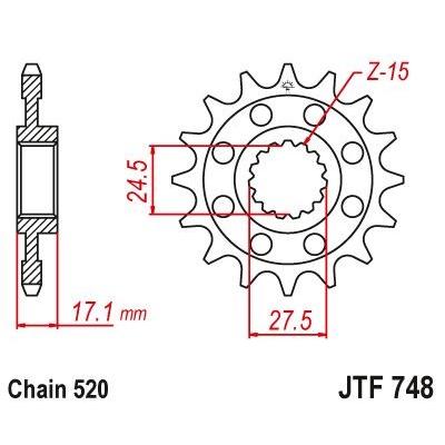 JTスプロケット JTF748-520 / JTF749-525 フロントスプロケット DUCATI Panigale V4/1299/1199 JT Sprockets 14t 15t SSS Fraidig 32181 959/899