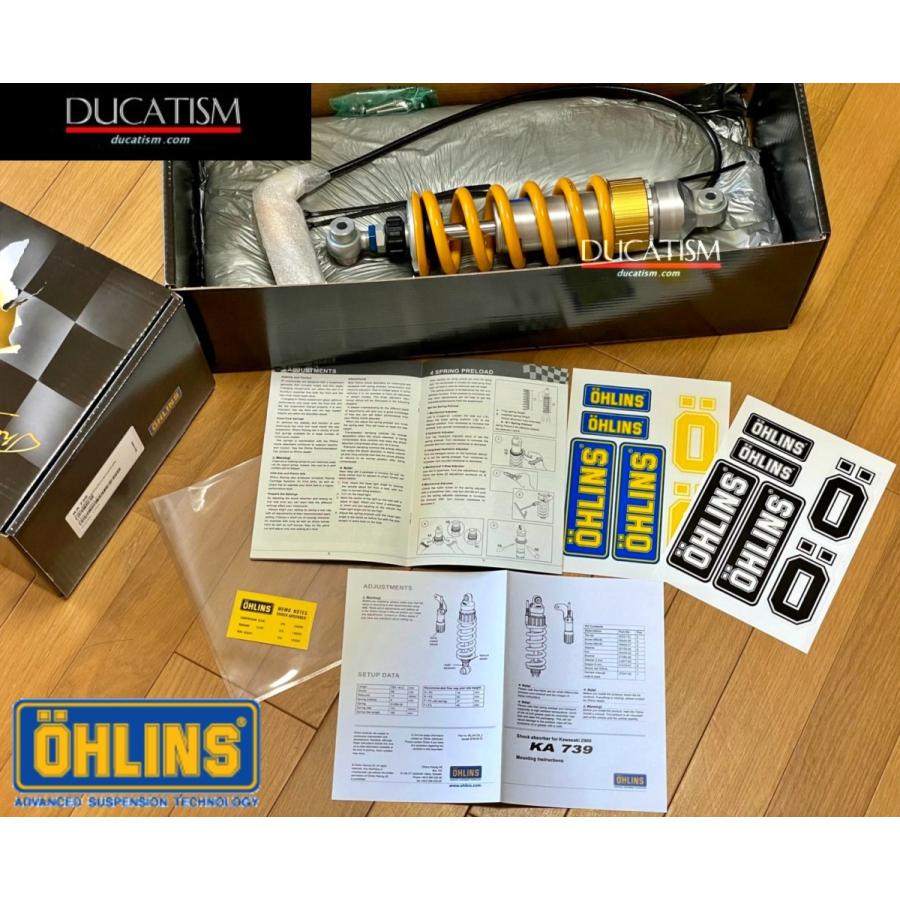 12/9イタリア在庫あり KA740 OHLINS オーリンズ リアサスペンション BlackLine Kawasaki  Z900RS/Z900/Cafe KA739のブラック カワサキ