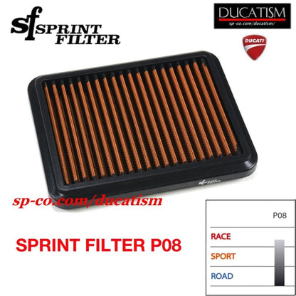 Asutsuku PM160S Sprint Filter DUCATI Panigale V4/V4S/V4R Air Cleaner Panigale V4 Sprint Filter P08 Genuine Replacement Type