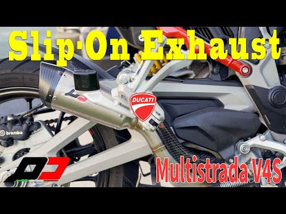 9/5イタリア在庫あり QD Exhaust GunShot Titanium Silencer Euro5 DUCATI MultiStrada V4 / S 2020-2024 ムルティストラーダ V4 サイレンサー